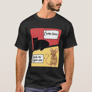 Camiseta Diálogo Engraçado Entre Um Gato E Um Rato
