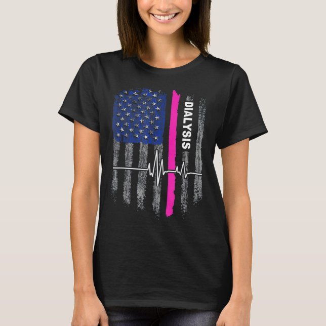 Camiseta dialysis Awareness American Flag (Frente)