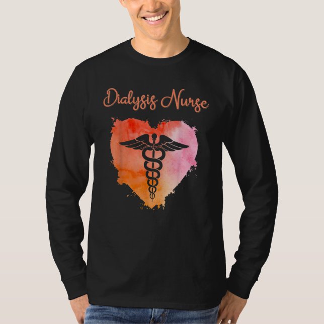 Camiseta Dialysis Nurse   Nurses Nursing Graduation Caduceu (Frente)
