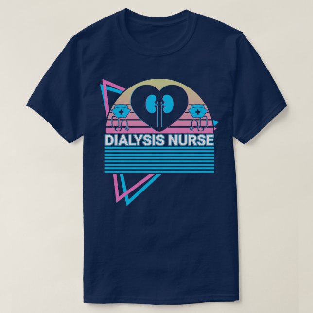 Camiseta Dialysis Nurse Retro (Frente do Design)