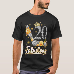 Camiseta Diamante C de Aniversário de 20 e Fabuloso 20 de 2