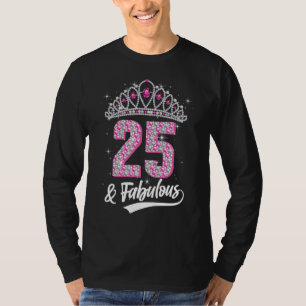 Camiseta Diamante C de Aniversário de 25 e Fabuloso 25 de 2