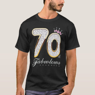 Camiseta Diamante C de Aniversário de 70 e fabuloso 70 anos