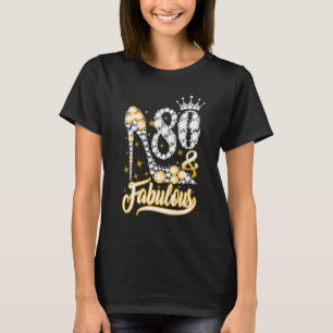 Camiseta Diamante C de Aniversário de 80 e Fabuloso 80 Anos