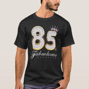 Camiseta Diamante C de Aniversário de 85 e Fabuloso 85 Anos