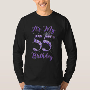 Camiseta Diamante É meu aniversário de 55 anos feito em