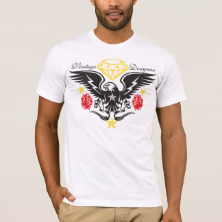 Camiseta Diamante, Eagle e rosas Tattoo.ai do vintage