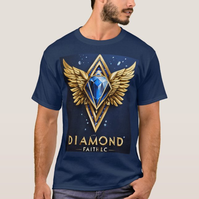 Camiseta diamante Faith LLC Logotipo T-Shirt Design (Frente)