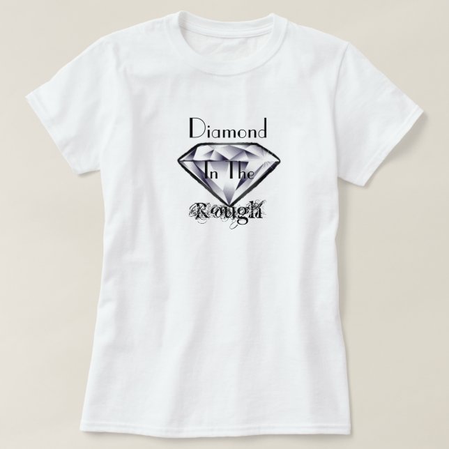 Camiseta DIAMANTE no T das Áspero-Senhoras (Frente do Design)