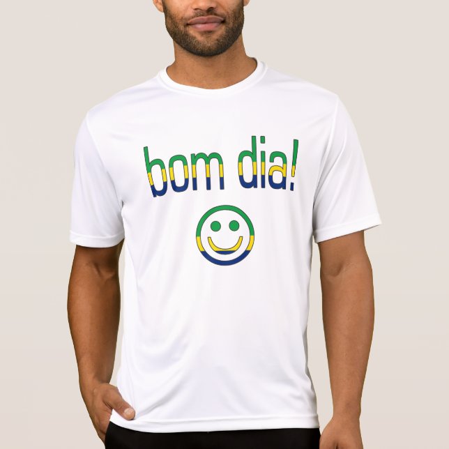 Camiseta Diâmetro de Bom! Cores da bandeira de Brasil (Frente)