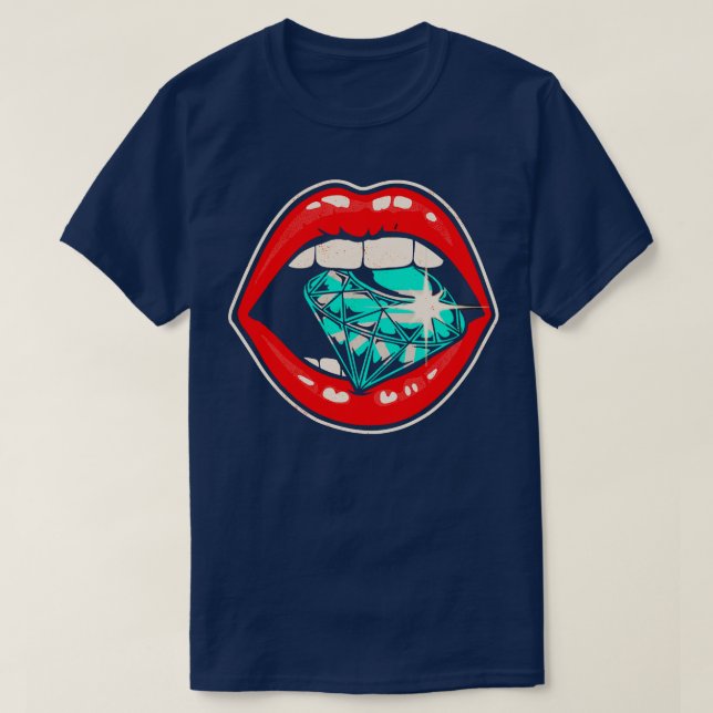 Camiseta Diamond de Lábios vermelhos (Frente do Design)