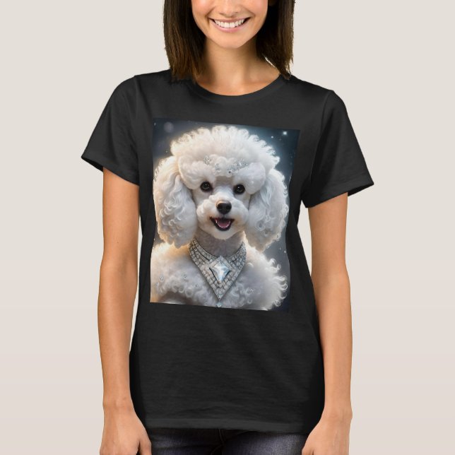 Camiseta Diamond Diva: O Poodle Glamoroso em Sparkle (Frente)