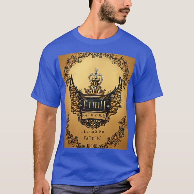 Camiseta "Diamond Fath Design T-Shirt - Única, Gráfico Negr (Frente)