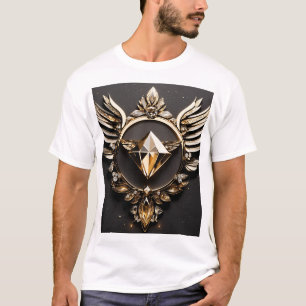 Camiseta "Diamond Fath Design T-Shirt - Única, Gráfico Negr