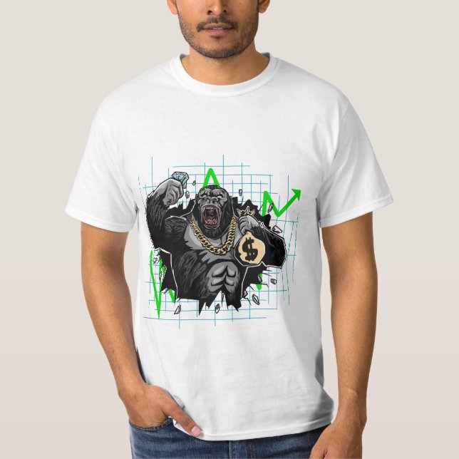 Camiseta Diamond Handed Ape Stock Market Chart T Shirt (Frente)