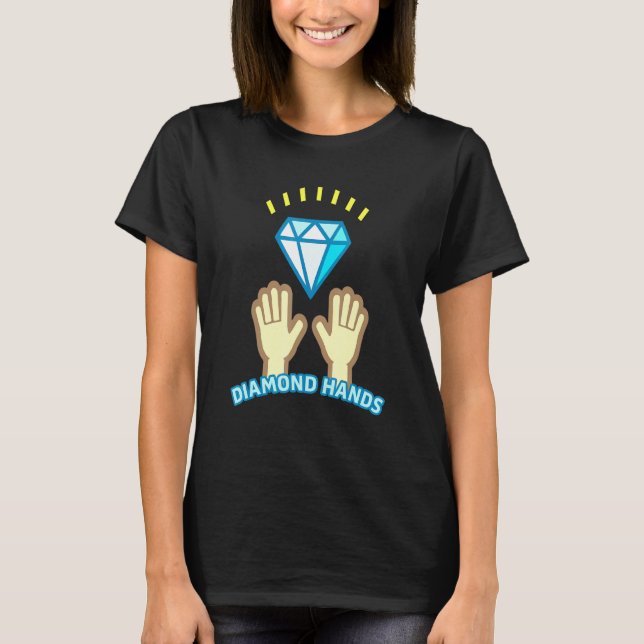 Camiseta Diamond Hands Tendies Para A Lua Yolo (Frente)