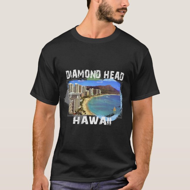 Camiseta Diamond Head Hawaii T-shirt Design (Frente)