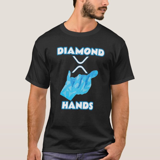 Camiseta Diamond Mãos Ripple Xrp Crypto Cryptocurrency (Frente)