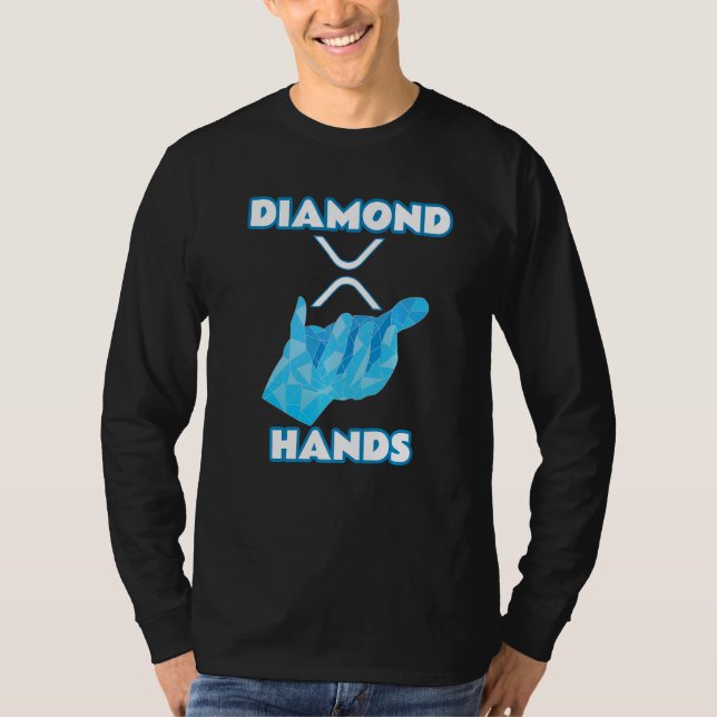 Camiseta Diamond Mãos Ripple Xrp Crypto Cryptocurrency (Frente)