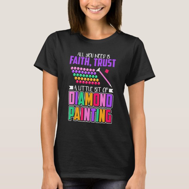 Camiseta Diamond Painting Fun Design Para Artistas E Arte F (Frente)