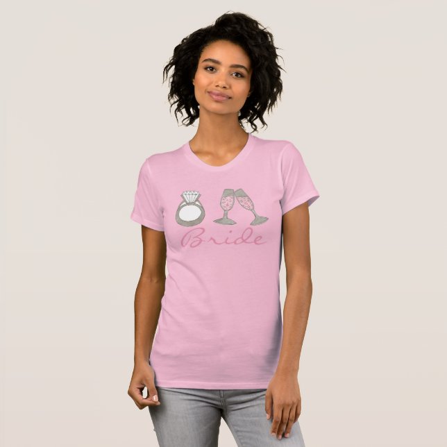 Camiseta Diamond Ring Pink Champagne BRIDE Tee (Frente Completa)