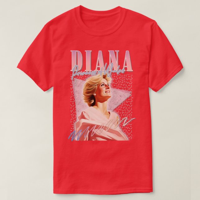 Camiseta Diana 90s Design do ventilador retrô estético (Frente do Design)