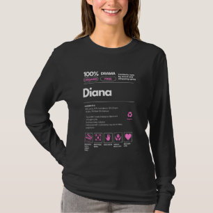 Camiseta Diana: Dama para mulheres Diana Nutrição Sarcástic