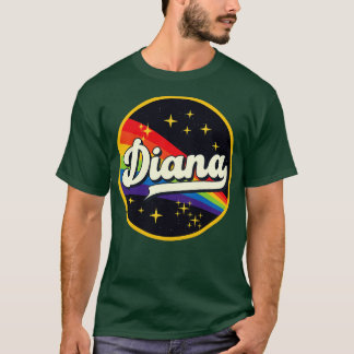 Camiseta Diana Rainbow No Estilo De Vintagem Espacial