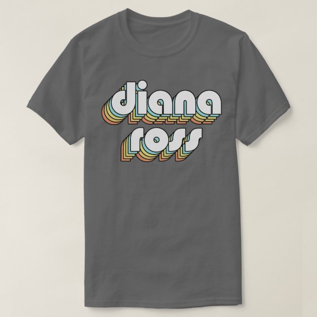 Camiseta Diana Ross Retro Rainbow Tipografia Estilo Desvane (Frente do Design)