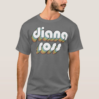 Camiseta Diana Ross Retro Rainbow Tipografia Estilo Desvane