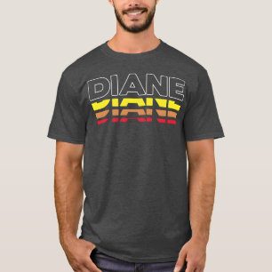 Camiseta Diane Primeiro Nome Engraçado Vintage Pôr do sol D
