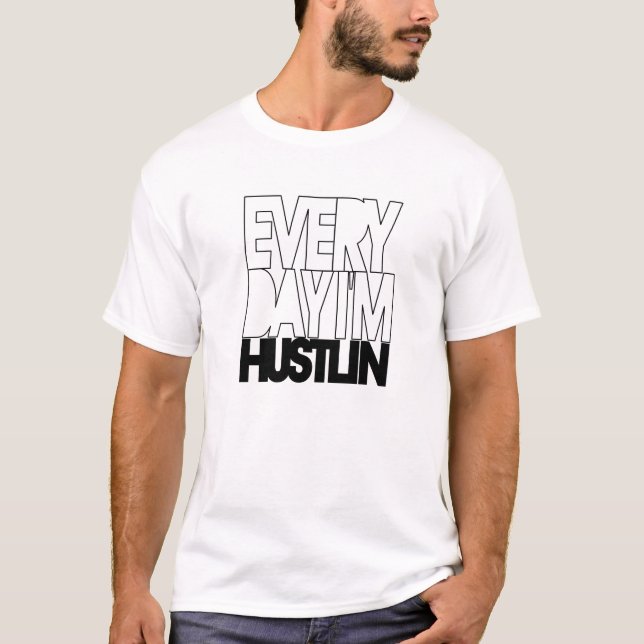 Camiseta Diário eu sou Tshirt de Hustlin (o preto) (Frente)