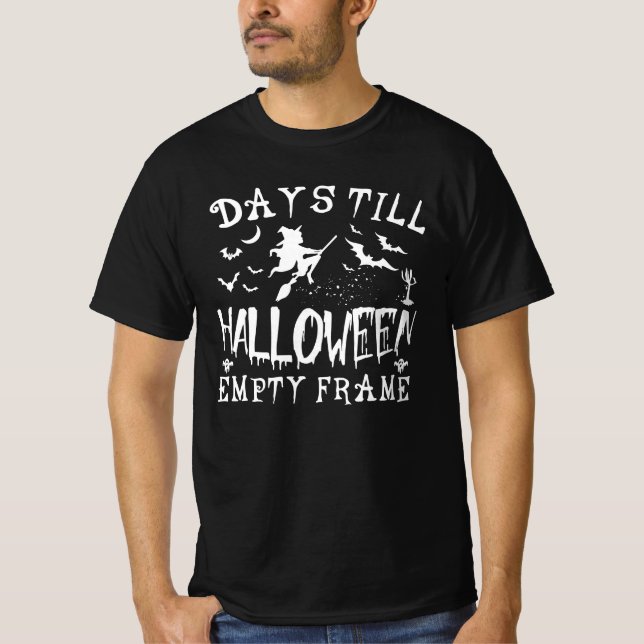 Camiseta dias até o halloween estar vazio, humor halloween (Frente)