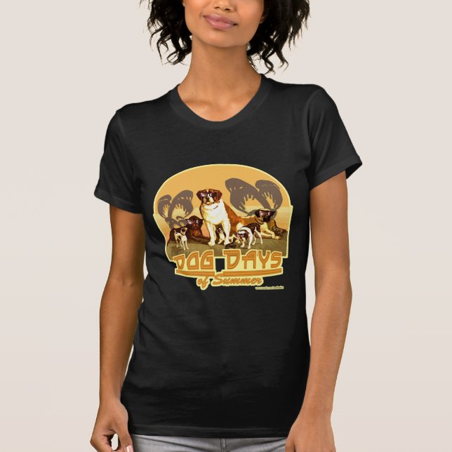 Camiseta Dias Cachorros de Verão, Arte Divertida e Quente (Frente)