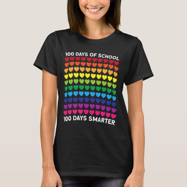 Camiseta Dias Da Escola 100 Dias Mais Inteligentes De Amor  (Frente)