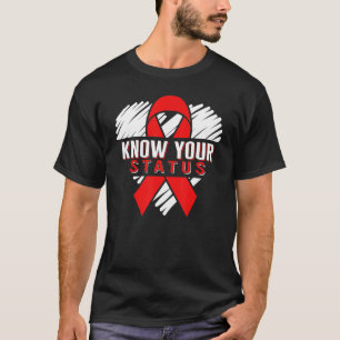 Camiseta Dias de Aids de Palavras Sabem O Seu Estado Rótulo