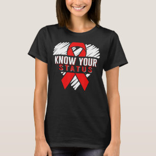 Camiseta Dias de Aids de Palavras Sabem O Seu Estado Rótulo