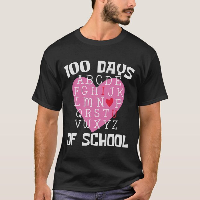 Camiseta Dias De Alphabet Escolar 100º Dia De Estudante (Frente)
