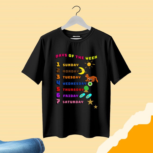 Camiseta Dias de aprendizagem semanal (Criador carregado)