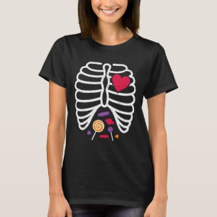 Camiseta Dias de as Bruxas engraçados de gaiolas Skeleton M