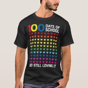 Camiseta Dias De Escola Ainda Adorando Coração 100º Dia Não