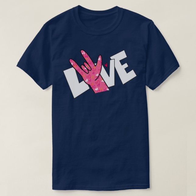 Camiseta Dias de os namorados ASL Love (Frente do Design)