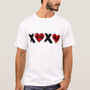 Camiseta Dias de os namorados Buffalo Xadrez XOXO Matchin d