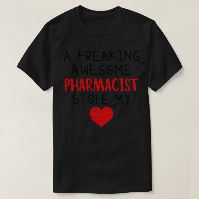 Camiseta Dias de os namorados Farmacêuticos Coração Vermelh (Frente do Design)