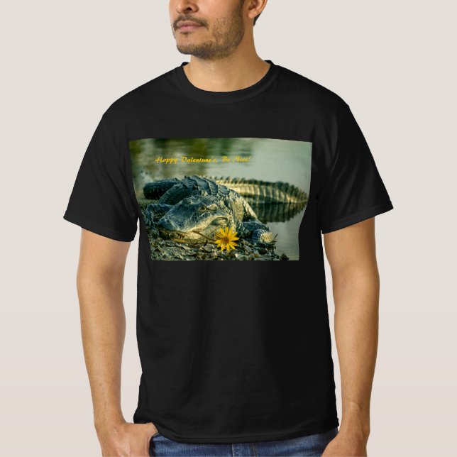 Camiseta Dias de os namorados felizes Alligator da Flórida  (Frente)
