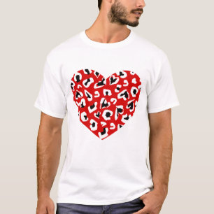 Camiseta dias de os namorados, impressão de animais leopar