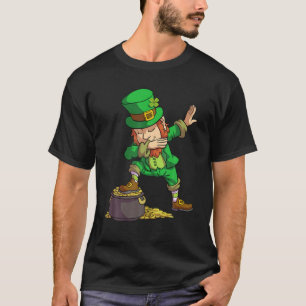 Camiseta Dias de São Patrícios Meninos Dabbing Leprechaun