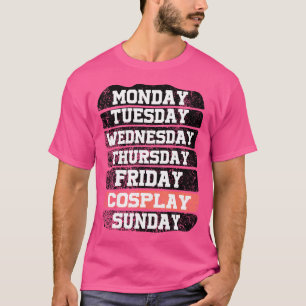 Camiseta Dias de semana Trabalhe Segunda-feira Quarta-feira