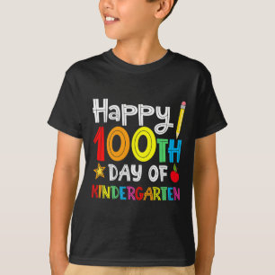 Camiseta Dias Do Jardim De Infância - Feliz 100º Dia Da Esc