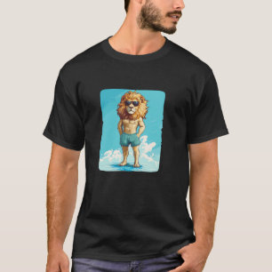 Camiseta Dias Ensolarados à Frente com este Leão de Praia d